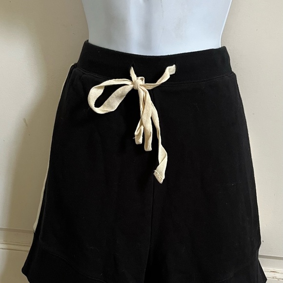 FP BEACH FREE PEOPLE Black Terry Cotton High Rise Drawstring Sweat Shorts Sz XS - Picture 2 of 6